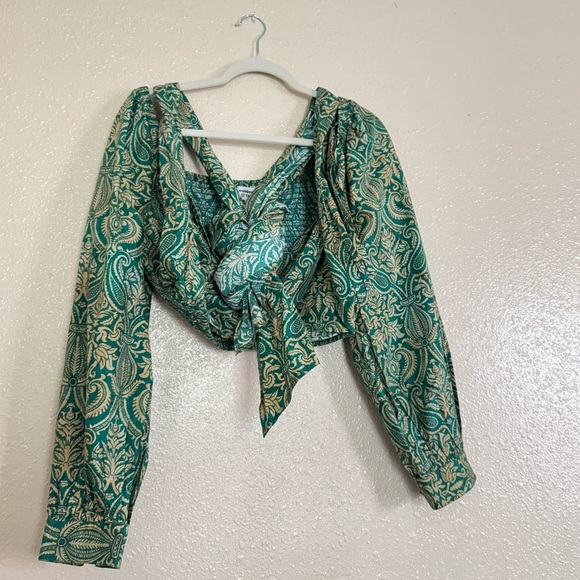 The Drop x Sruthijayadevan Jacquard Printed Sweetheart Surplice Top - Picture 8 of 9